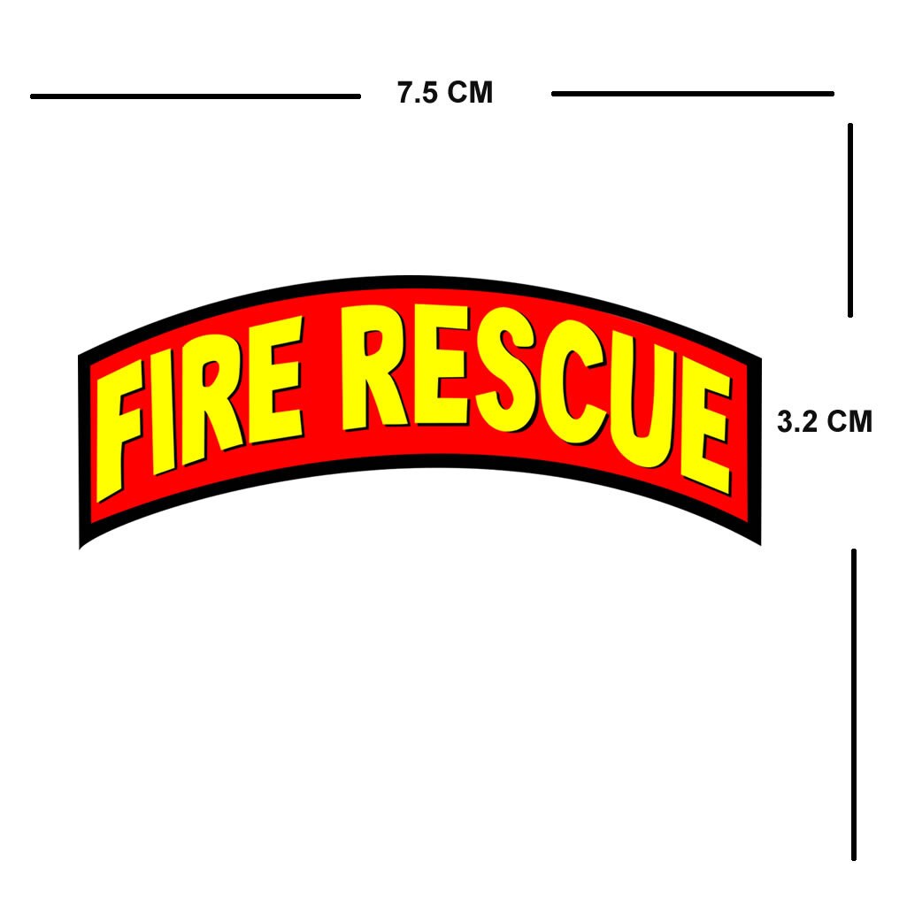 Set of 2 Fire rescue Iron on Screen Print Transfers for Fabrics Machine Washable Fire Department Badge patch