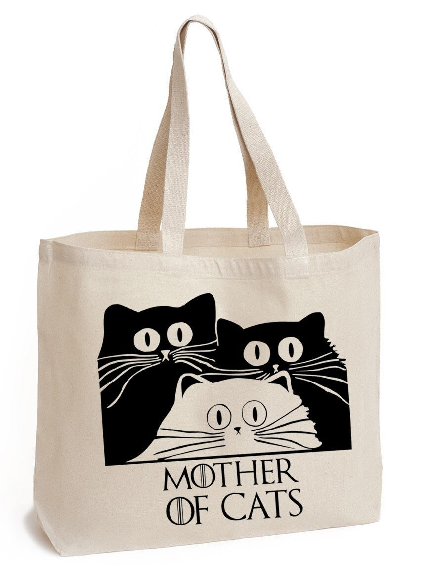 Mother of Cats Cotton Tote shopping office school book Bag Game of thrones fan