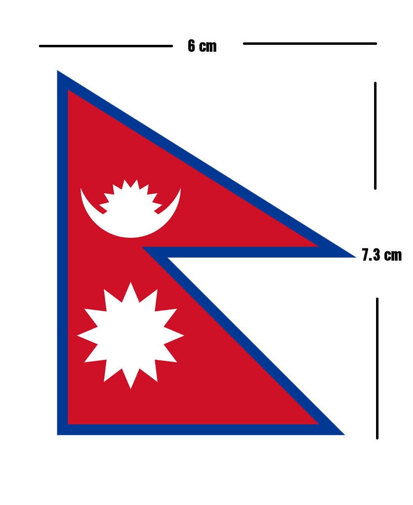Set of 2 x Nepal Flag Iron on Screen Print Transfers for Fabrics Machine Washable Nepalese Flag Nepali patch