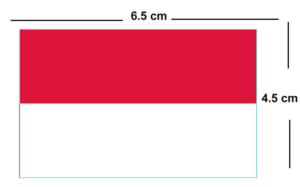 Set of 2 Indonesia Flag Iron on Screen Print Transfers for Fabrics Machine Washable Indonesian Flag patch