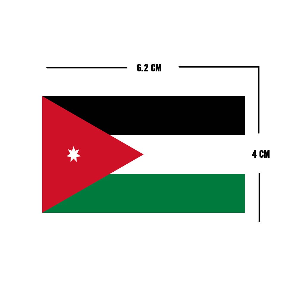 Set of 2 x Jordan Flag Iron on Screen Print transfer for fabric Machine Washable Jordanian Flag