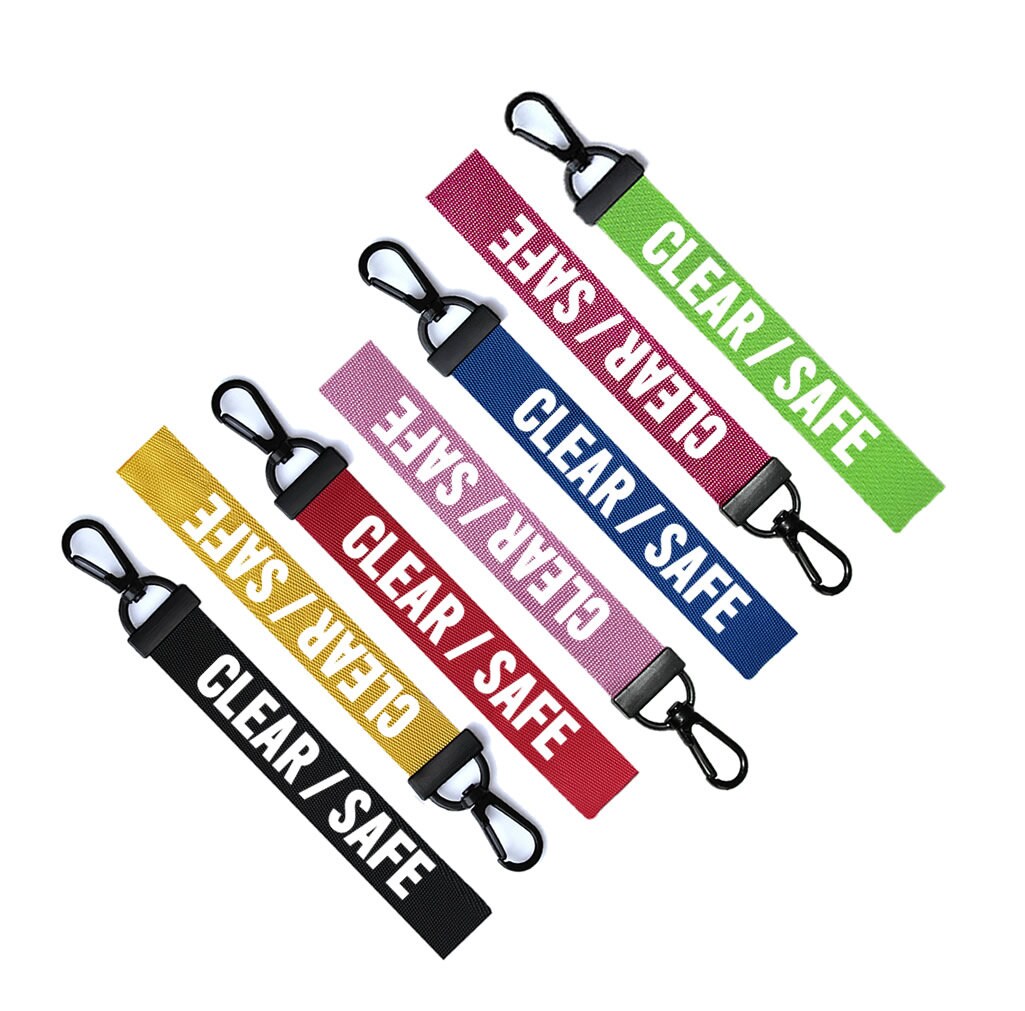 CLEAR / SAFE Key Chain Keyring Luggage Tag Zipper Pull Bag Ring safety safe