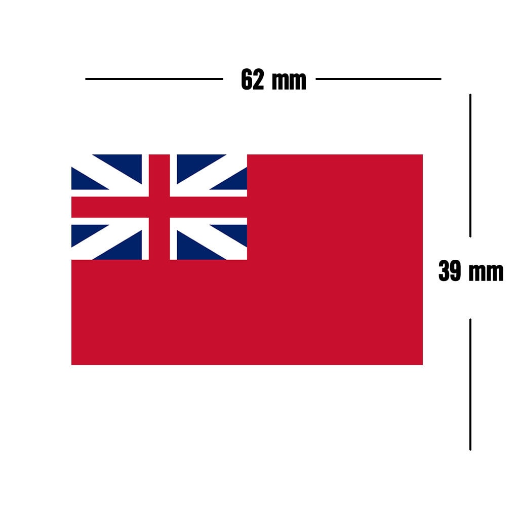 Set of 2 x Red Ensign of Great Britain Flag Iron on Screen Print Transfers for Fabrics Sailor Flag
