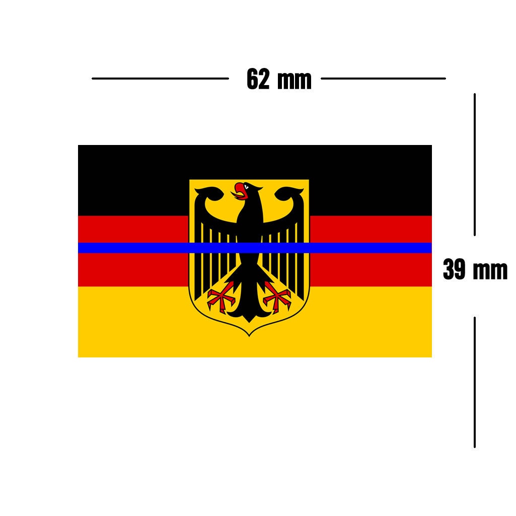 GERMANY Thin Blue Line Flag Iron on Screen Print Transfers for Fabrics Machine Washable German Deutschland Flag patch