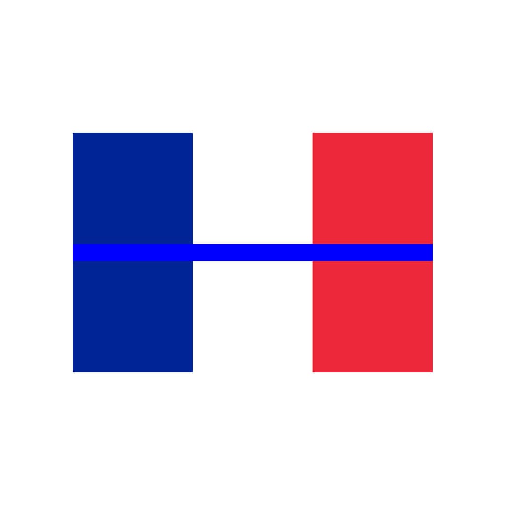 France Thin Blue Line Flag Iron on Screen Print Transfers for Fabrics Machine Washable French Flag patch
