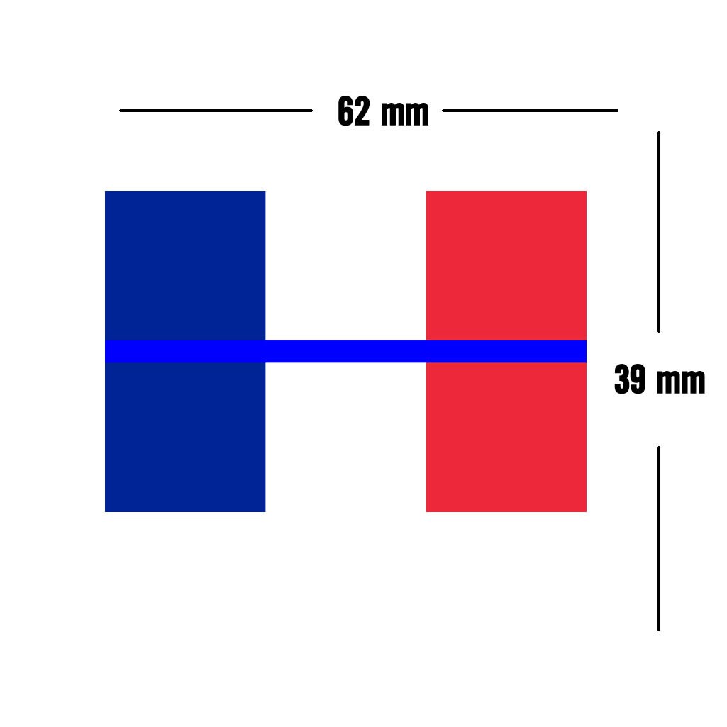 France Thin Blue Line Flag Iron on Screen Print Transfers for Fabrics Machine Washable French Flag patch