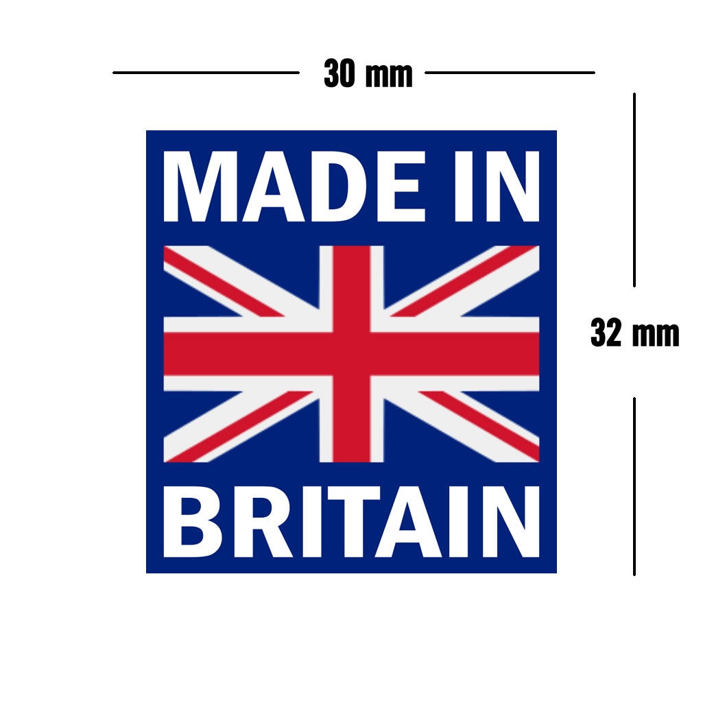 Set of 2 X Made in Britain Iron on Screen Print Transfers for Fabrics Machine Washable UK Flag patch