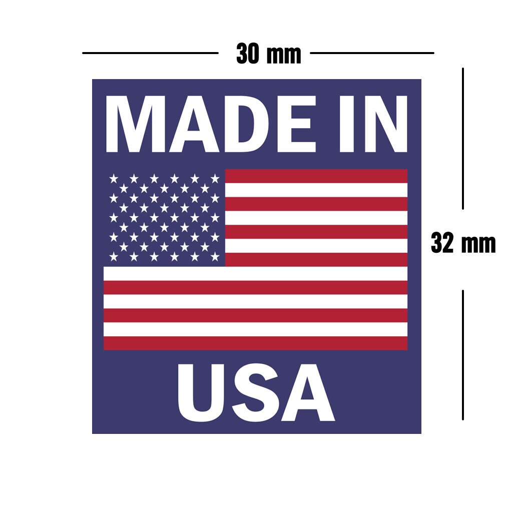 Set of 2 X Made in USA Iron on Screen Print Transfers for Fabrics Machine Washable UNITED STATES Flag patch