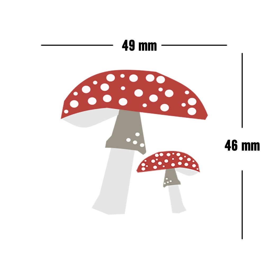 Set of 2 Mushroom print Iron on Screen Print Transfers for Fabrics cottagecore
