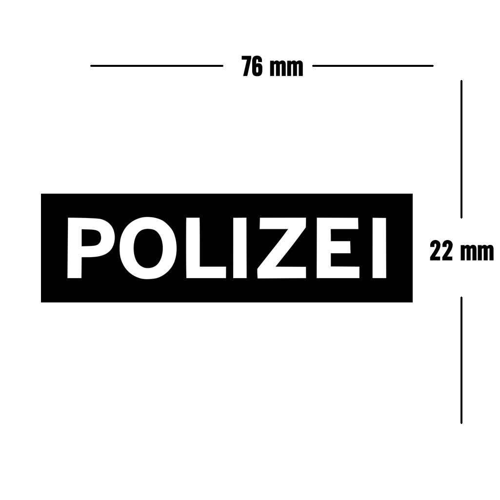 Set of 2 x Iron on Polizei Screen Print Transfers for Fabrics Machine Washable police patch