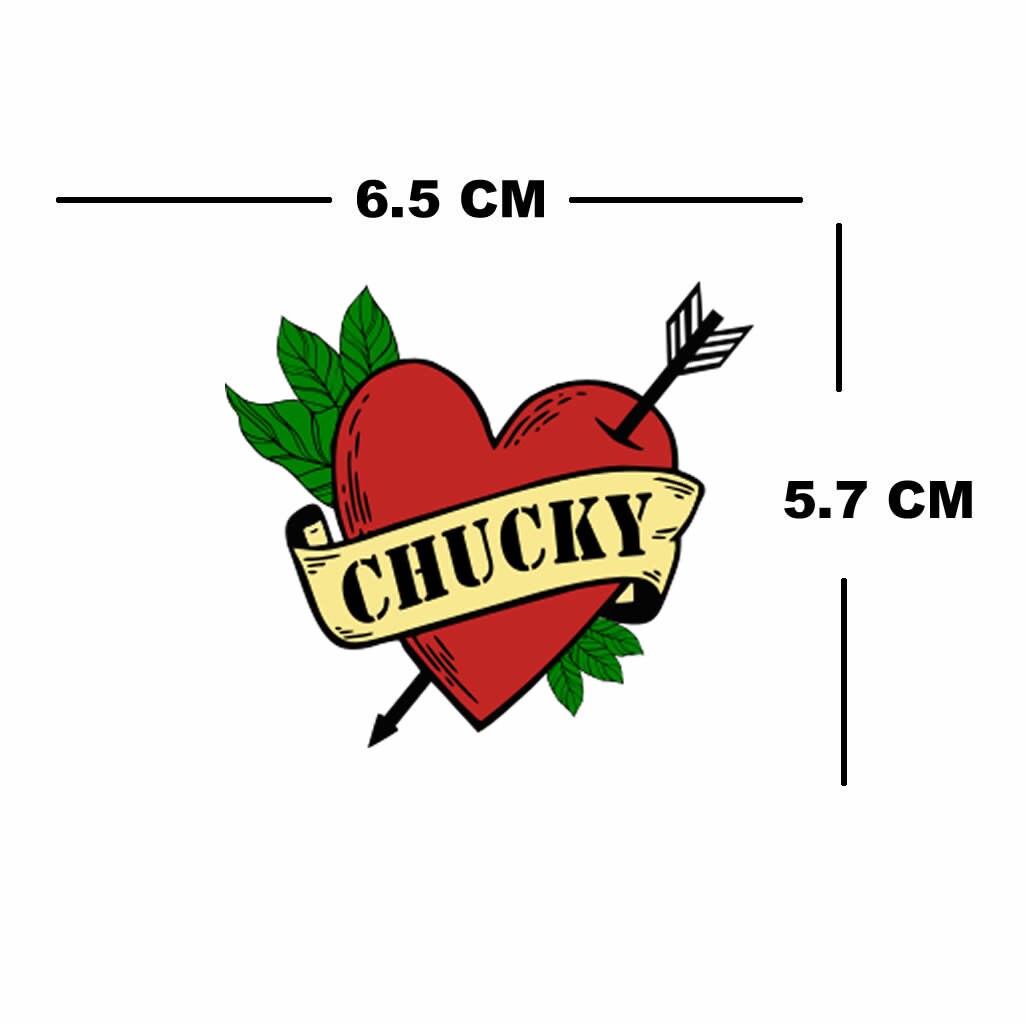 Chucky Heart arrow TEMPORARY TATTOO Waterproof forever love Halloween