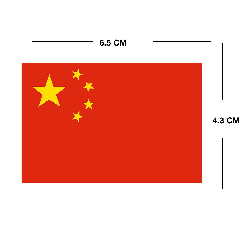 Set of 2 x China Flag Iron on Screen Print for fabric Machine Washable Transfer Chinese