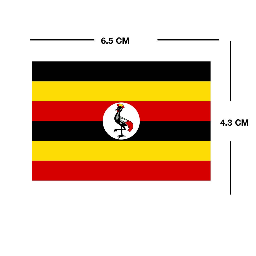 Set of 2 x Uganda Flag Iron on Screen Print for fabric Machine Washable Transfer Ugandan Flag