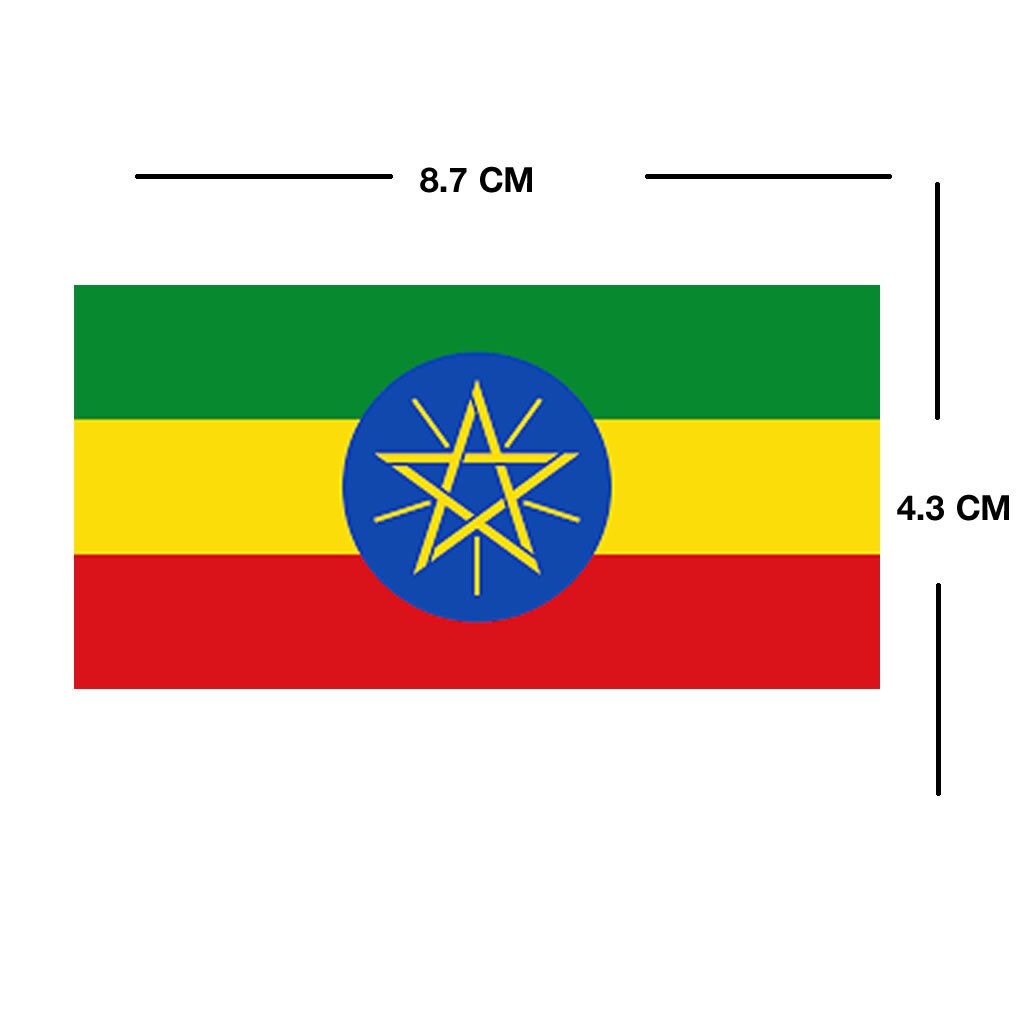 Set of 2 x Ethiopia flag Iron on Screen Print for fabric Machine Washable Transfer Ethiopian Flag