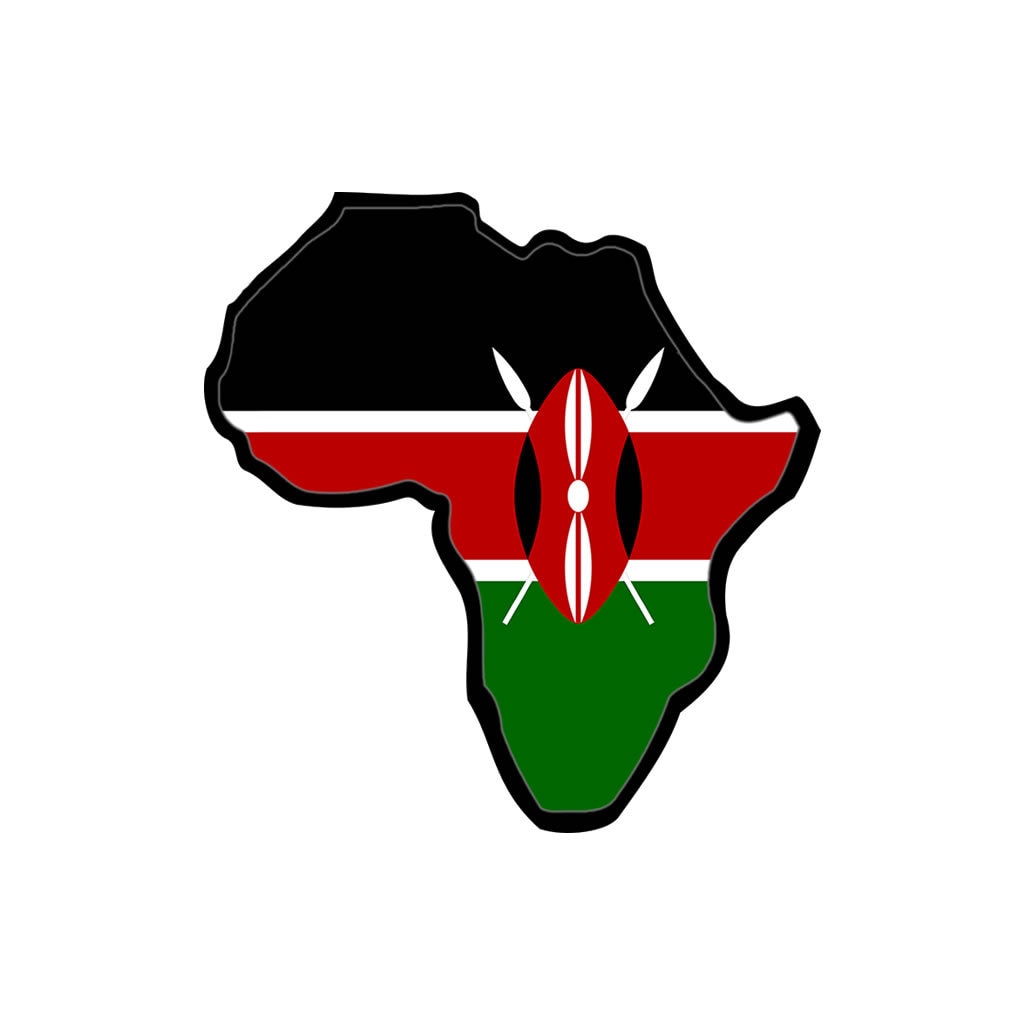 Kenya Africa map Iron on DIY Screen Print Transfer patch for fabric