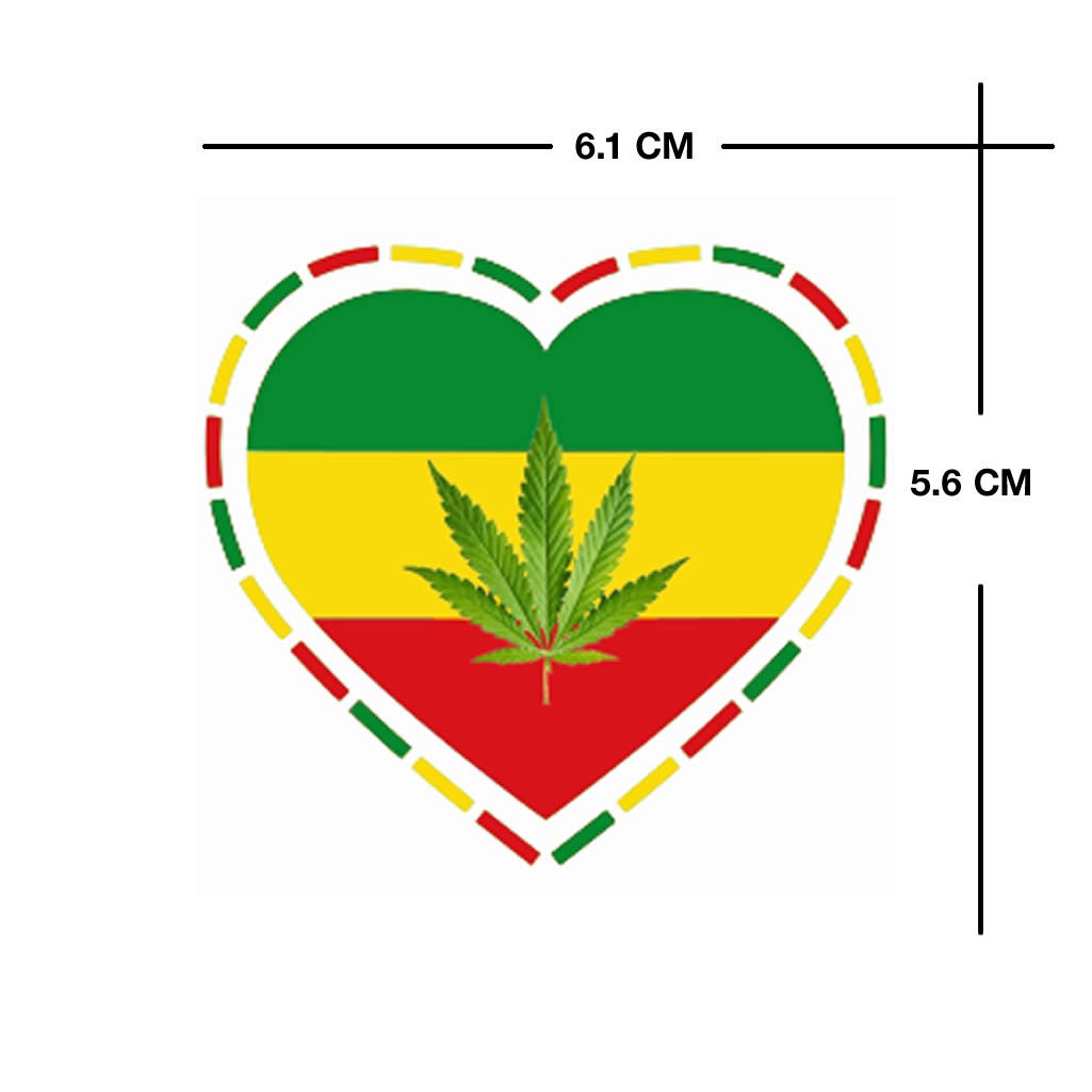 One Love Rasta Flag Weed Iron on DIY Screen Print Transfer patch for fabric