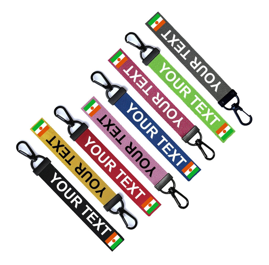 Personalised Niger Flag Key Chain Keyring Luggage Tag Zipper Pull Bag Ring Key Ring Africa Flag