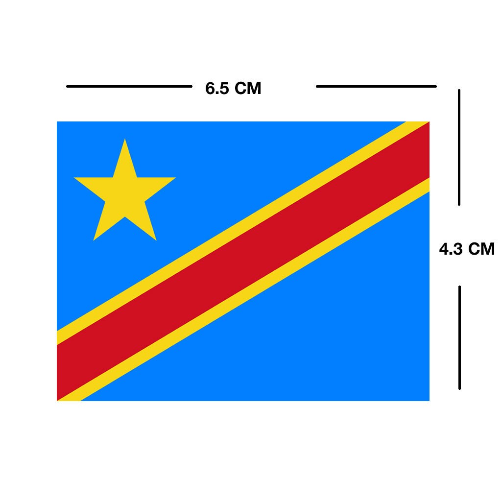Set of 2 x Democratic Republic of the Congo Iron on Flags