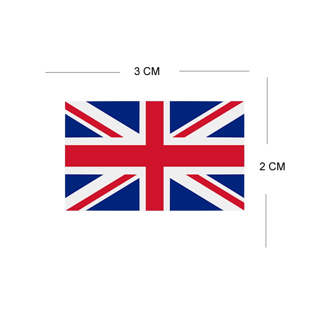 Set of 4 X GREAT BRITAIN Flag Iron on Screen Print Transfers for Fabrics Machine Washable British Union Jack patch
