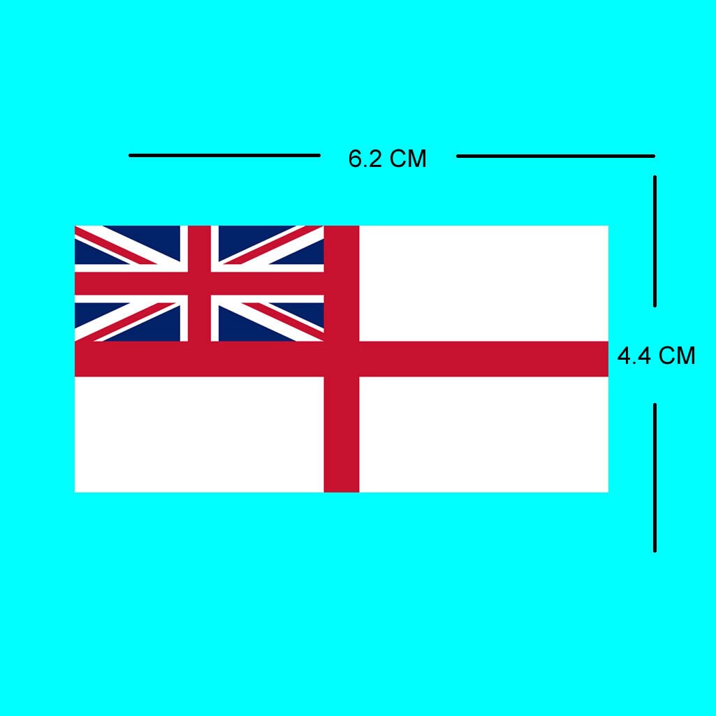 Set of 2 x British Naval Ensign Flag Iron on Screen Print Transfers for Fabrics
