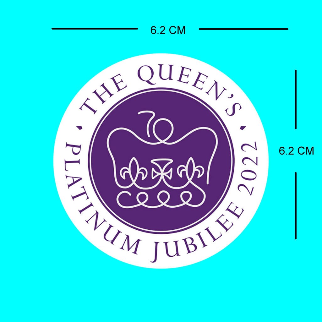 Set of 2 X Queen Platinum Jubilee Logo Iron on Screen Print Crown Transfers for Fabrics