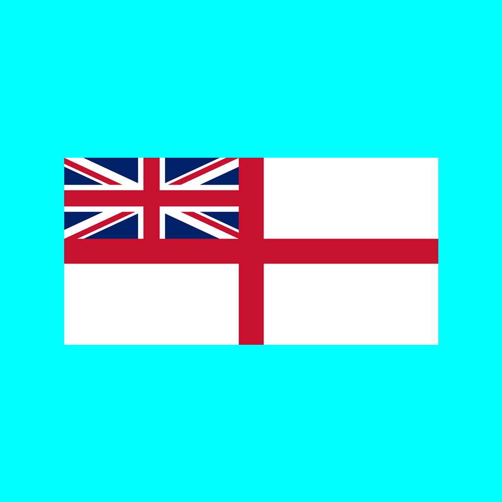 Set of 2 x British Naval Ensign Flag Iron on Screen Print Transfers for Fabrics