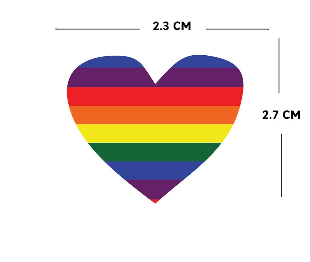 Set of 4 LGBT Pride Heart Iron on Screen Print Transfers for Fabrics Machine Washable Gay lesbian Pride Flag patch