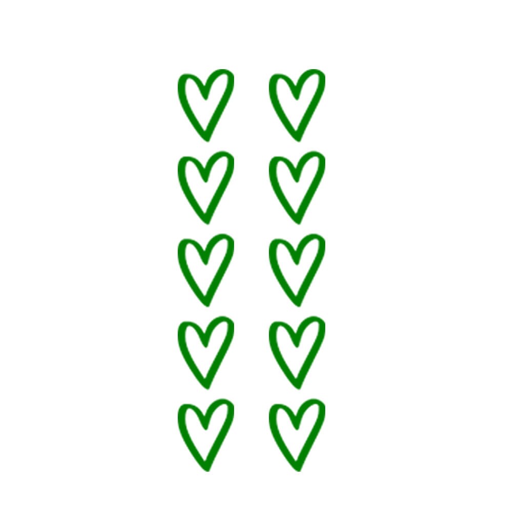 Set of 10 Heart TEMPORARY TATTOO Waterproof love Valentine's day hearts cut out