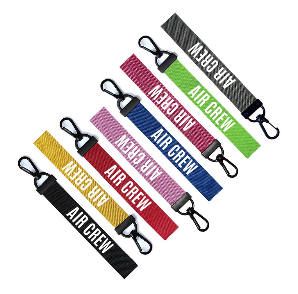 AIR CREW Chain Keyring Luggage Tag Zipper Pull Bag Key Ring