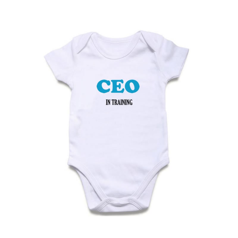 CEO in Training Print New Born, 3 - 6, 6 - 9 Months Baby Grow BodySuit Gift the boss