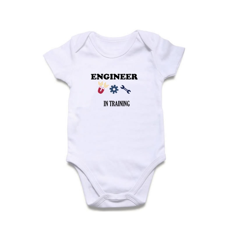 Engineer in Training Print New Born, 3 - 6, 6 - 9 Months Baby Grow BodySuit Gift