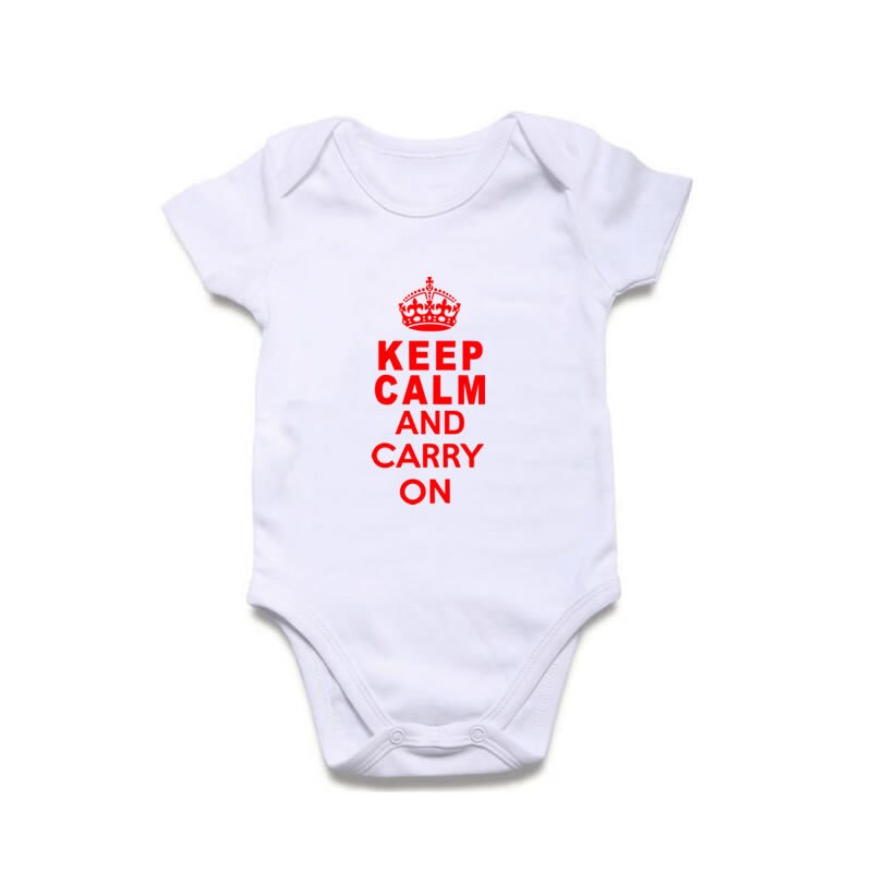 Keep calm and carry on Print New Born, 3 - 6, 6 - 9 Months Baby Grow BodySuit Gift