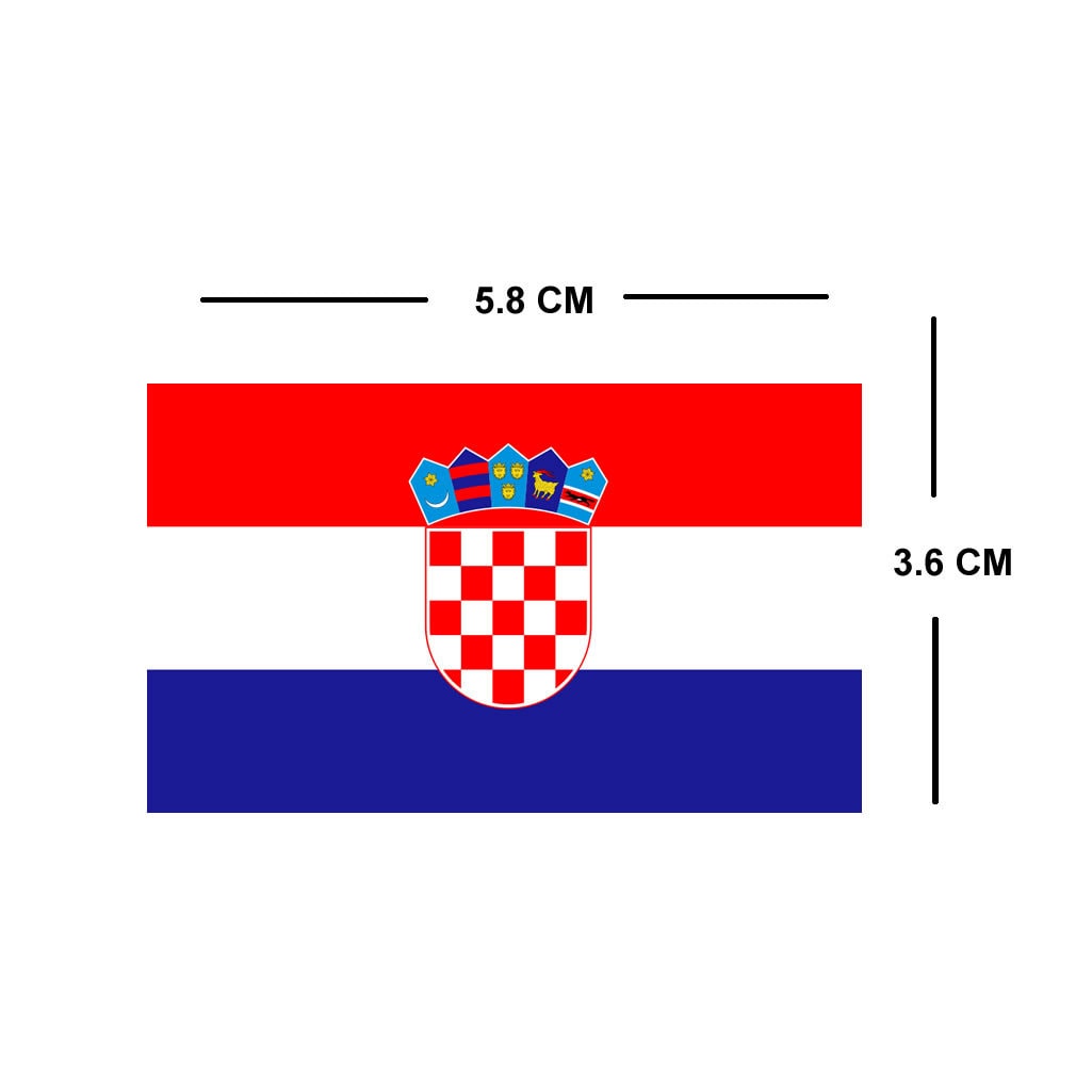 Set of 4x Croatia Flag Temporary Tattoo Waterproof Lasts 1 week Flag for country support six nations, rugby, football, cricket Croatian Flag