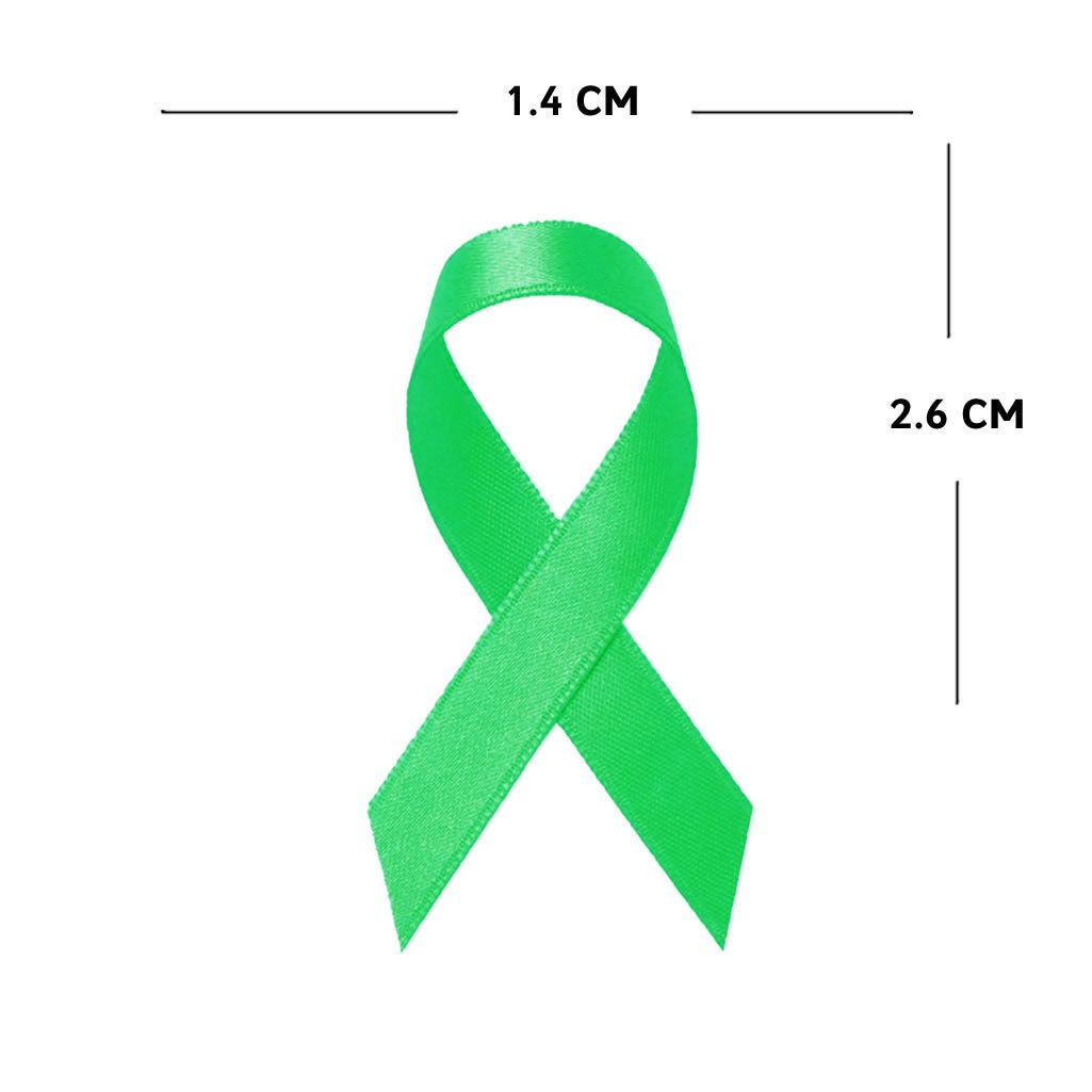 Set of 4 x Green Ribbon DIY Iron on Screen print Patch for fabric Mental Health Awareness Support transfer Machine Washable