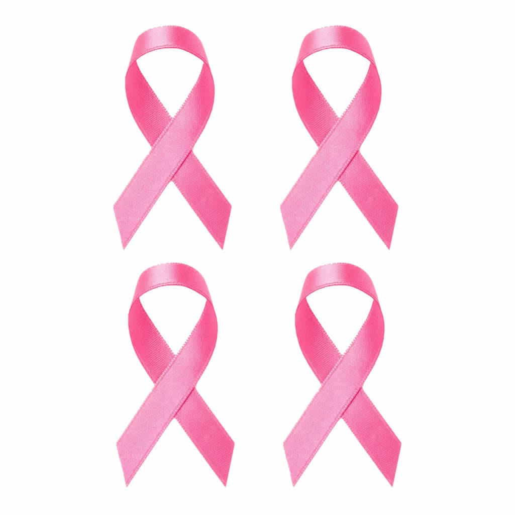 Set of 4 X Pink Ribbon DIY Iron on Screen print Patch for fabric Brest Cancer Support transfer Machine Washable
