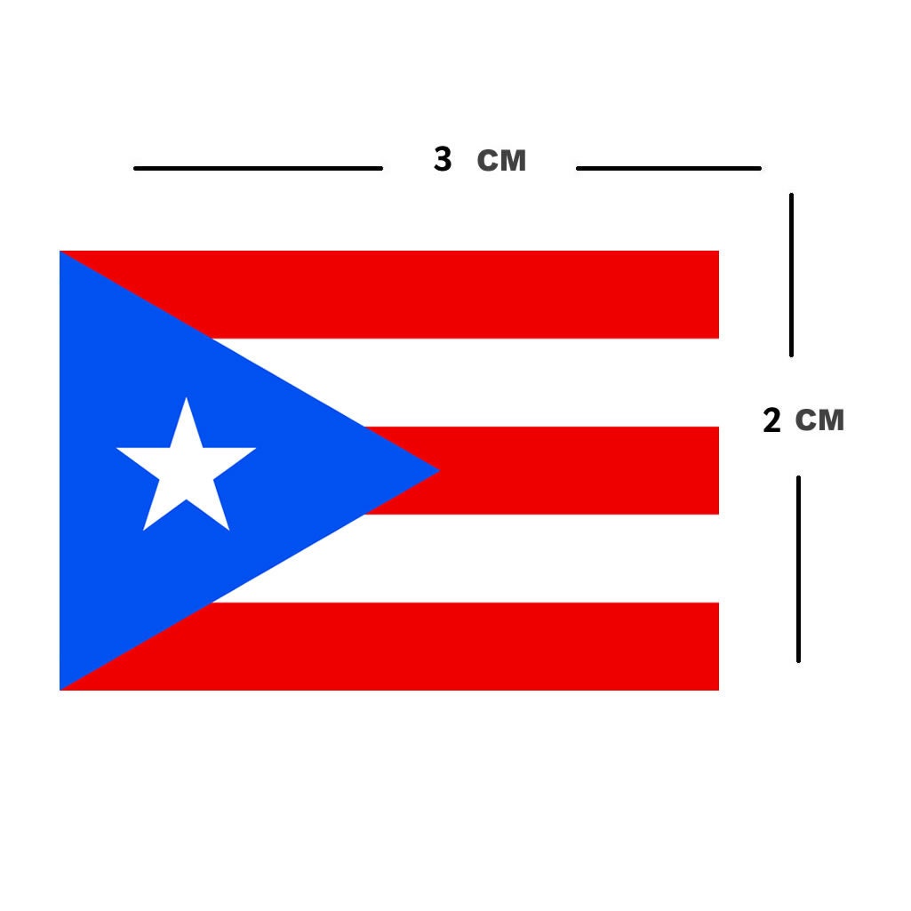 4 x Puerto Rico Flag IRON ON Screen Print Transfers for Fabrics Machine Washable Puerto Rican Flag patch