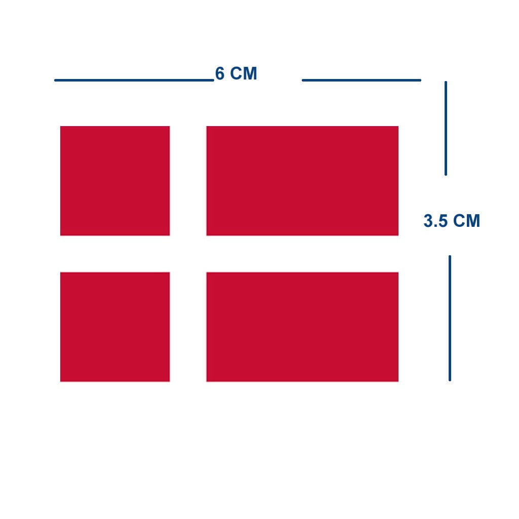 Set of 4 Denmark Flag Temporary Tattoo Waterproof Lasts 1 week Danish flag