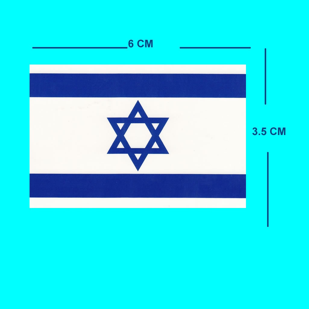 Set of 4 Israel Flag Temporary Tattoo Waterproof Lasts 1 week Israeli flag