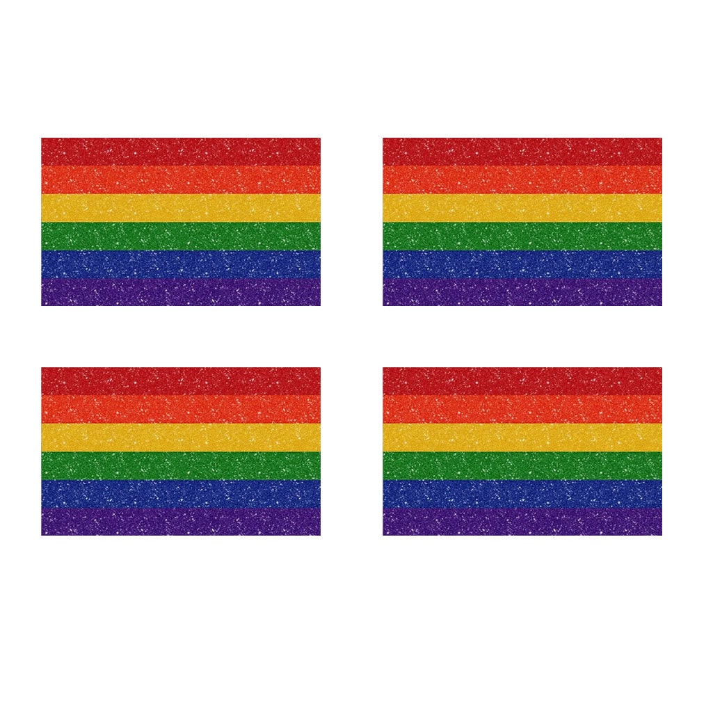 Set of 4 LGBT rainbow Flag Temporary Tattoo Waterproof gay pride flag