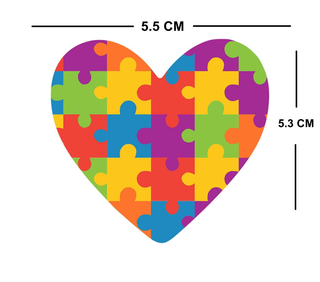 Set of 2 autism awareness Heart Iron on Screen Print Transfers for Fabrics Machine Washable Gay lesbian Pride Flag patch