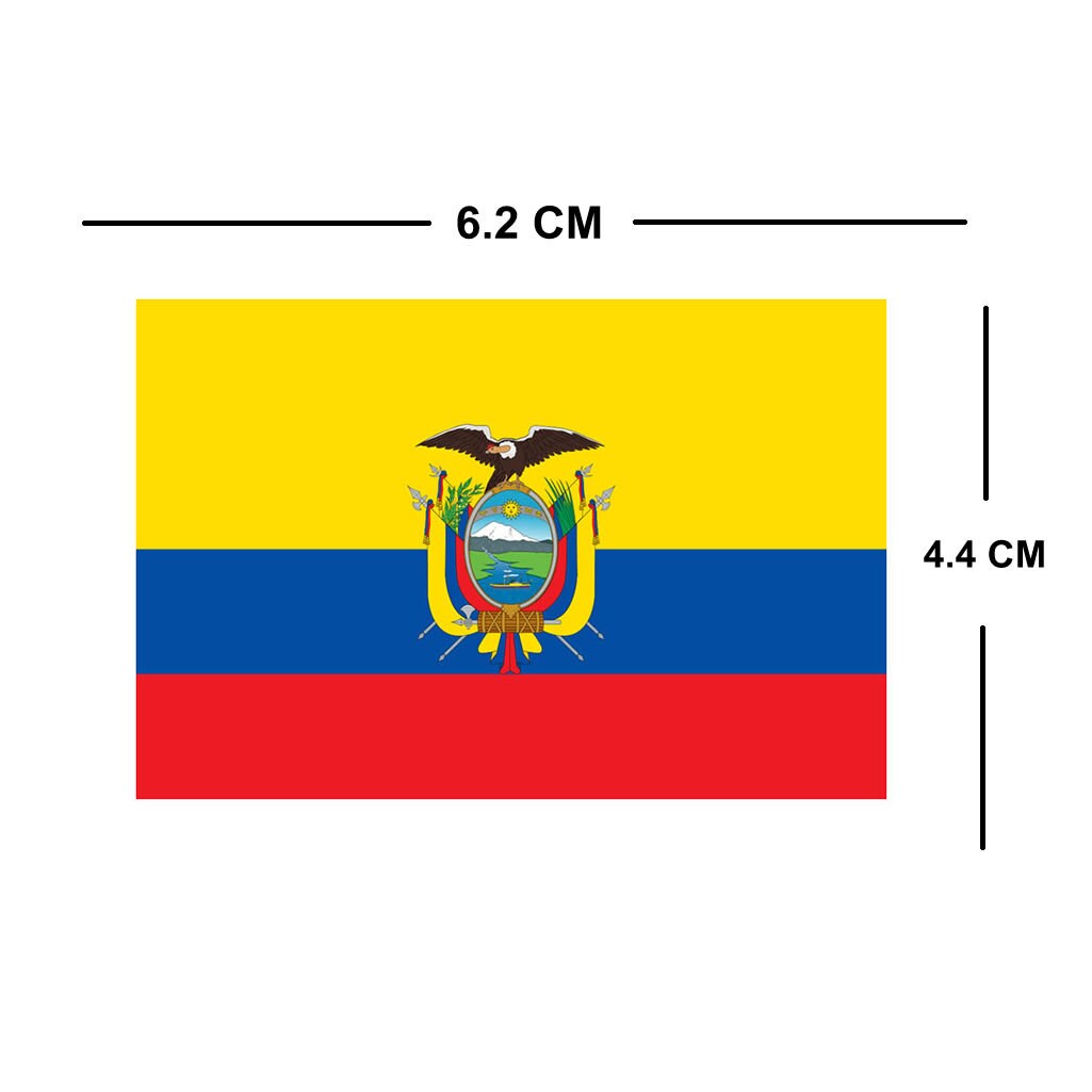 2 X Ecuador Flag IRON on Screen print transfer Patch Applique Motif
