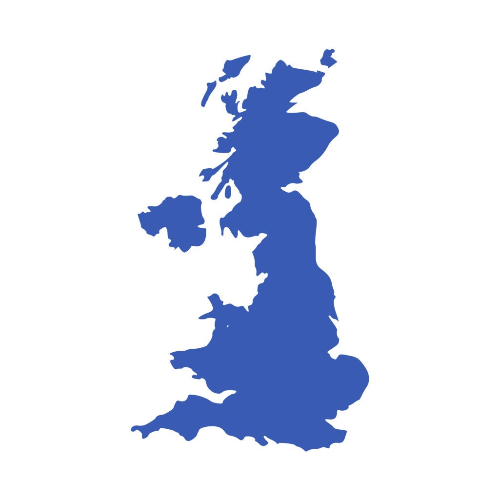 United Kingdom Map IRON on Screen print transfer Patch Applique Great Britain map