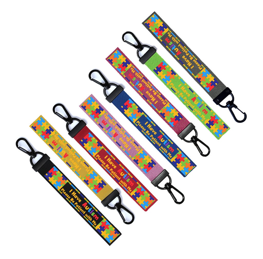 I have Autism Please be patient with me jigsaw tag Luggage Tag Zipper Pull Keychain Bag Autism awareness Keyring