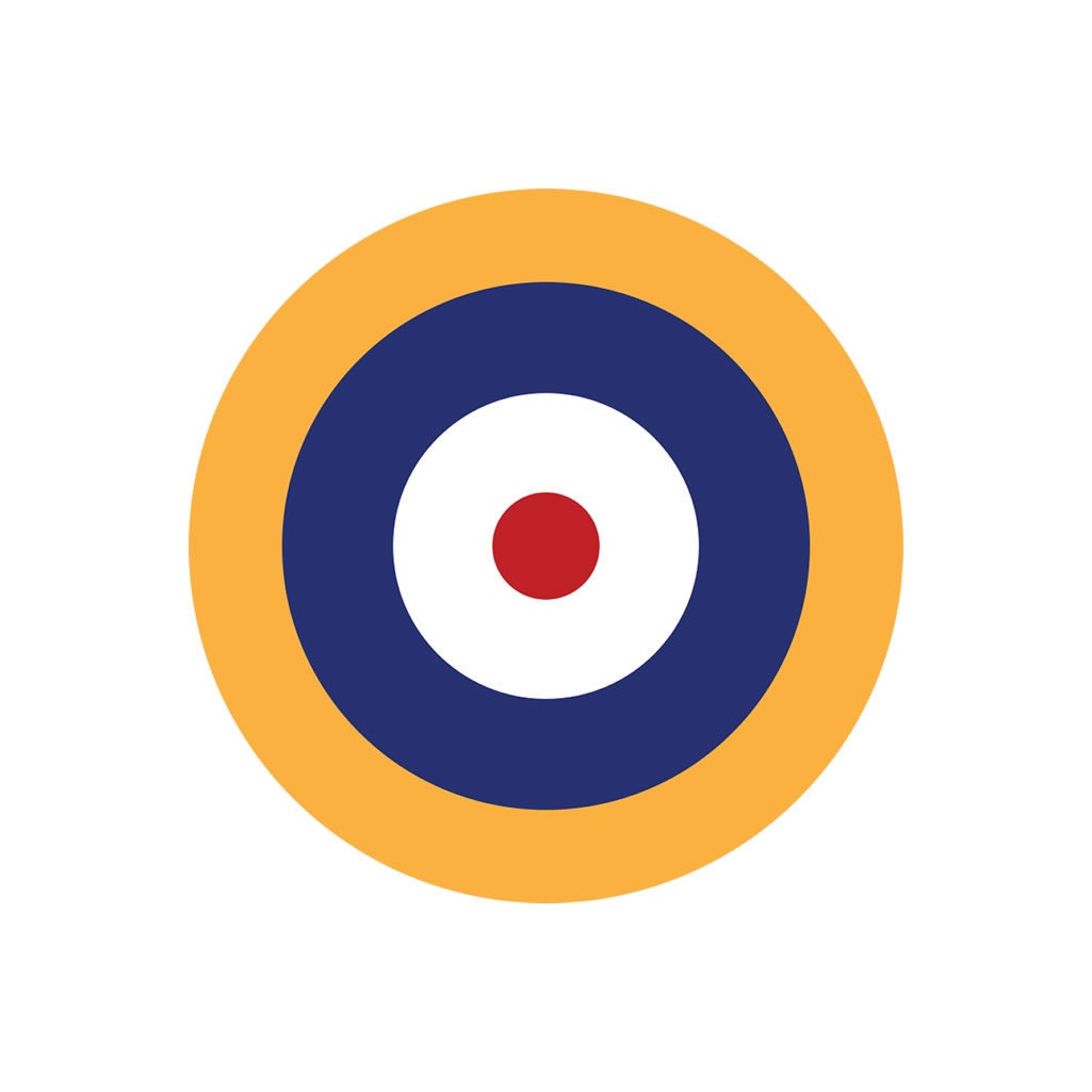 2 x Royal Air Force roundels IRON ON screen print transfer