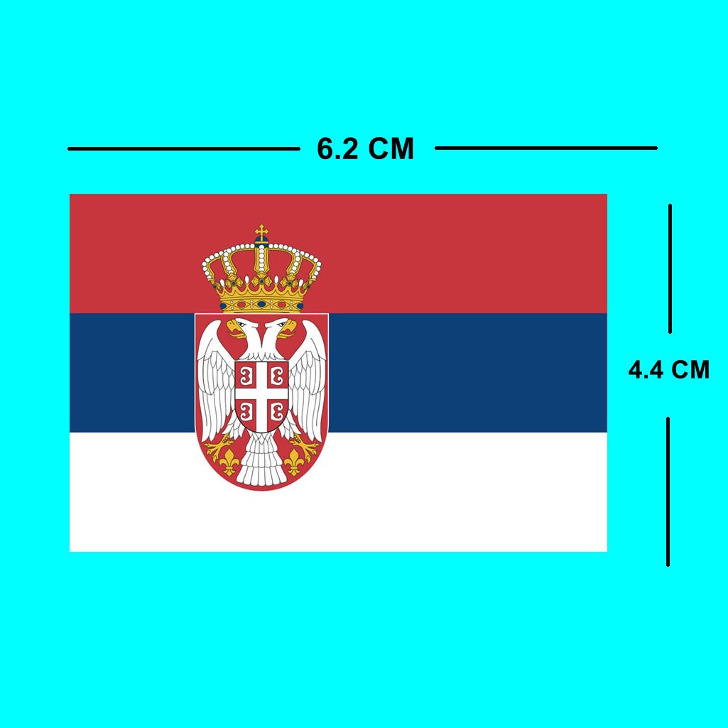 2 X Serbia Flag IRON on Screen print transfer Patch Applique Motif Serbian Flag