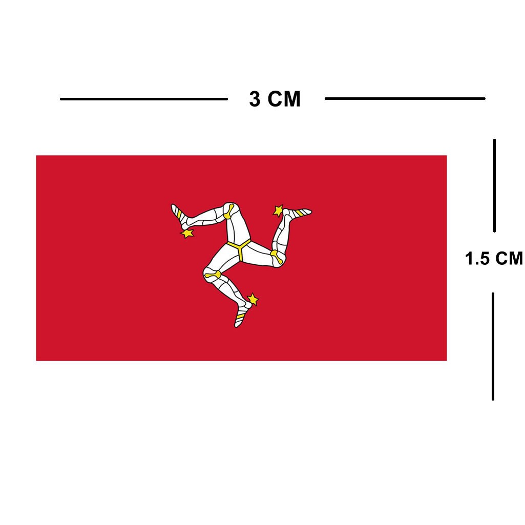 4 x Isle of Mann Flag Iron on Screen Print Transfers for Fabrics Machine Washable patch