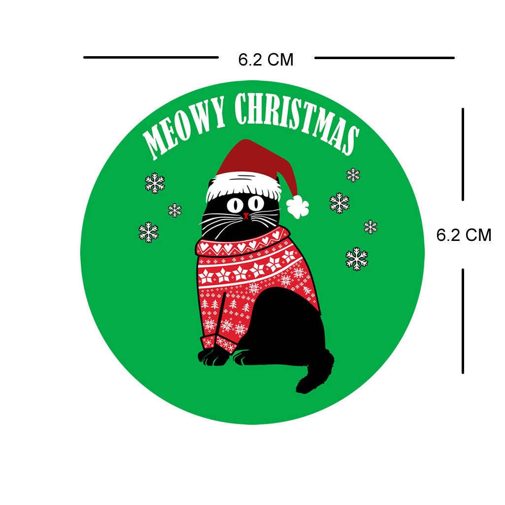Merry Christmas cat Iron on Screen Print Transfers for Fabrics