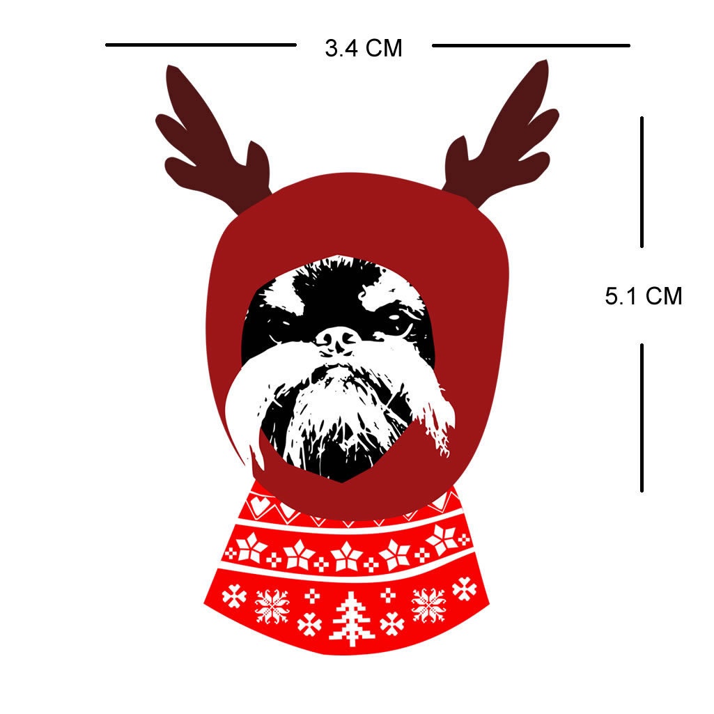 5 x Christmas Reindeer Dog Iron on Screen Print Transfers for Fabrics Merry Christmas
