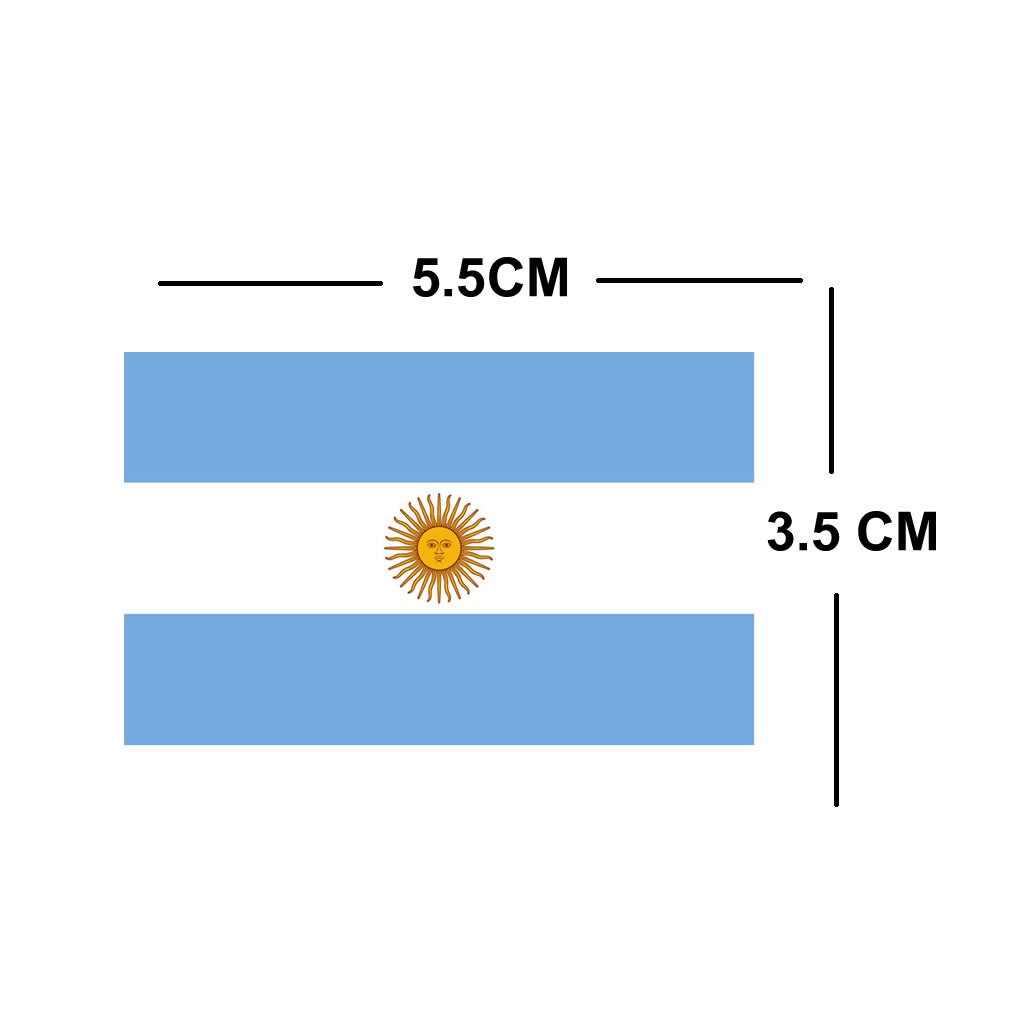 Set of 4 x Argentina Flag Temporary Tattoo Waterproof Lasts 1 week Flag for country support football Argentinian Team