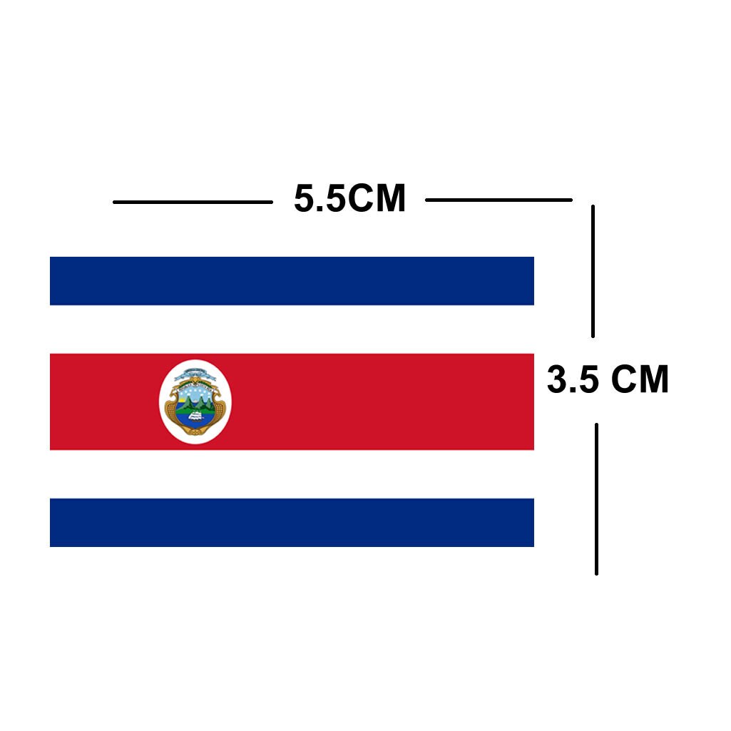 Set of 4 x Costa Rica Flag Temporary Tattoo Waterproof Lasts 1 week Costa Rican Flag